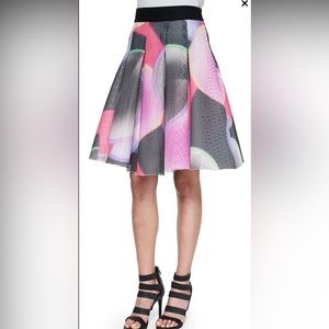 Milly
Glow-Print Mesh Tucked Skirt